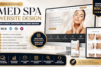 design a modern med spa website, medical spa, clinic website in wordpress wix