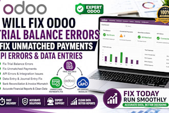 fix odoo trial balance errors fix unmatched payments api errors and data entries