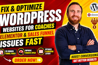 fix optimize wordpress websites for coaches elementor and sales funnel issue