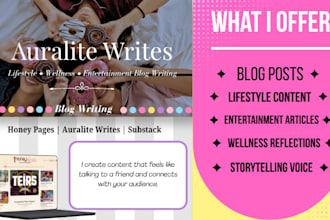 write cozy lifestyle, entertainment, and wellness blog posts