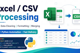clean, format, merge or process excel and csv files with python