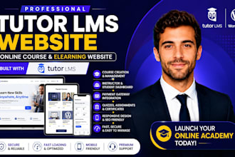 create tutor lms website, online course website, wordpress elearning website