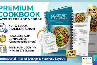 do cookbook formatting for ebook and paperback for amazon kdp using canva