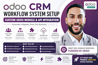 configure odoo CRM workflow system setup custom odoo module and API integration