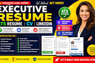 create recruiter approved executive resume, cover letter, linkedin optimization