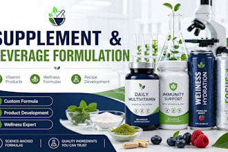 formulate custom supplement vitamin and beverage products