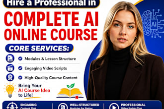 create a professional ai online course curriculum and video scripts