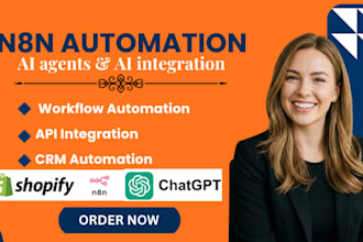 create n8n automation, shopify workflow and CRM API integration