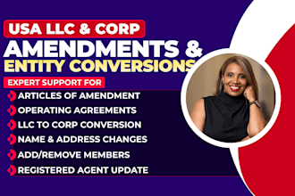 file articles of amendment, amend llc operating agreement or do corp conversion