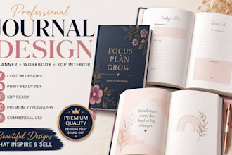 design custom journal workbook planner and fillable PDF lead magnet design