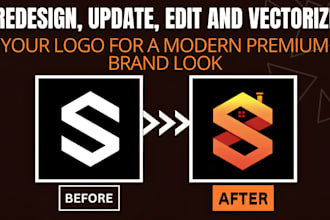 redesign, update, edit and vectorize your logo for a modern premium brand look