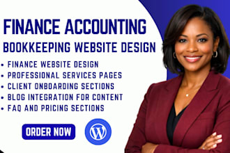 design finance website, accounting website, bookkeeping website, banking website