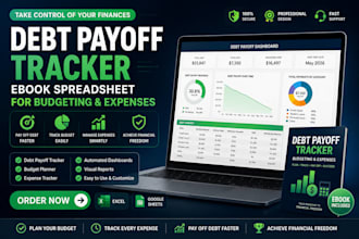 design debt payoff tracker ebook spreadsheet for budgeting and expenses