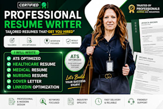 write or edit medical, healthcare, nursing, and ats resume CV, cover letter