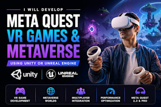 develop advanced vr application for oculus meta quest 2 3 pro in unity and ue5