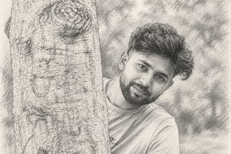 create a character sketch and sketch art