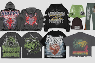 design streetwear clothing brand or band in y2k and grunge