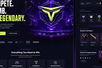 develop esport website, gaming website and tournament website