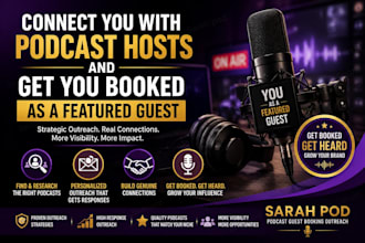 connect you with podcast hosts and get you booked as a featured guest