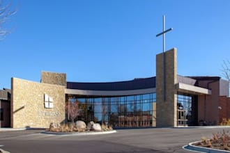 do church design elevation 3d rendering interior and exterior design
