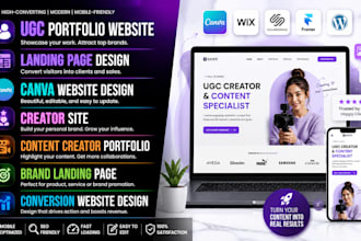 design ugc website, ugc creator website, portfolio website, brand marketing site