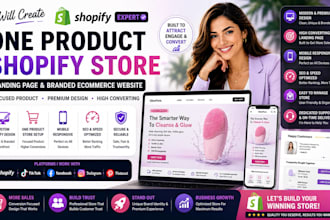 create shopify one product store shopify landing page and branded ecommerce