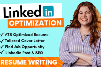 write and optimized linkedin profile, social media post business page ats resume