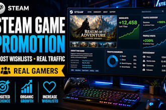 promote steam game, steam game wishlists, game visits, steam game promotion kick