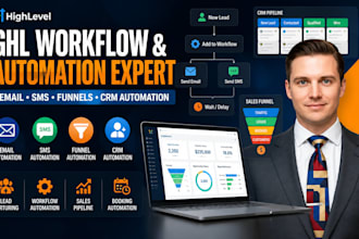 create gohighlevel workflow, automation and sales funnels