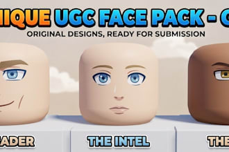 do roblox face, ugc avater face, anime and beast face ready to upload