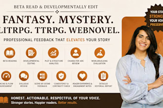 beta read or edit mythic fantasy ya fantasy cozy mystery litrpg ttrpg webnovel