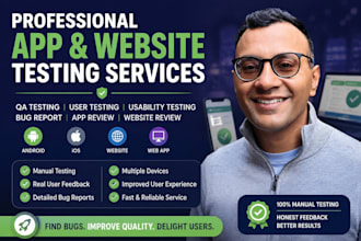 do app testing website testing QA user testing android ios app review ux testing