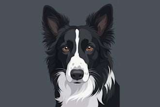 do custom pet portrait vector using ai