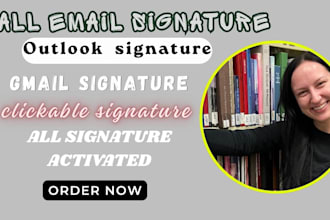 design html email signature, outlook, gmail signature clickable signature