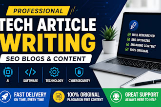write SEO tech articles, blogs and product reviews