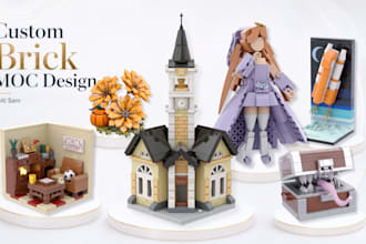 design a custom moc brick model in studio