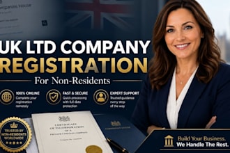 do UK ltd company registration for non residents with office address