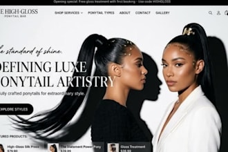 design luxury hair extension shopify store, shopify store hair website