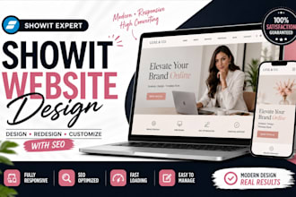design premium showit website template redesign showit website seo optimization