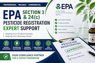 assist with epa section 3 and 24c pesticide registration
