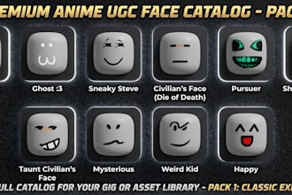 do roblox ugc wearables, cartoon style anime sytle and low poly