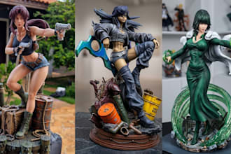 3d print and paint action figure miniature painting anime statue stl resin print