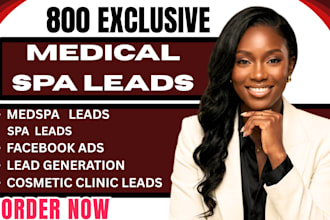 exclusive 800 medical spa leads, med spa leads, cosmetic clinics facebook ads