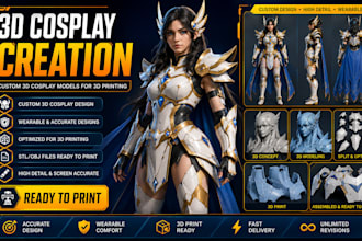 3d cosplay creation 3d cosplay model wearable anime armor design for 3d printing