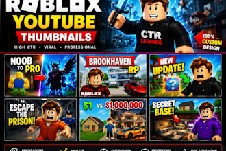 design eye catching roblox youtube thumbnails