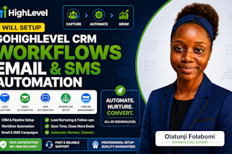 setup gohighlevel CRM workflows email and SMS automation