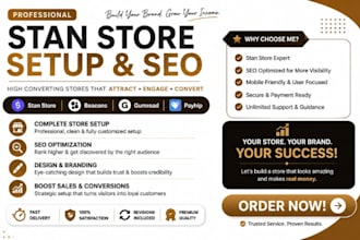 setup stan store beacons ai gumroad payhip and stan store seo