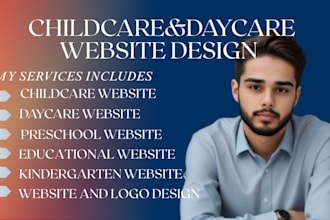 design daycare, childcare, preschool, or kindergarten website and logo design