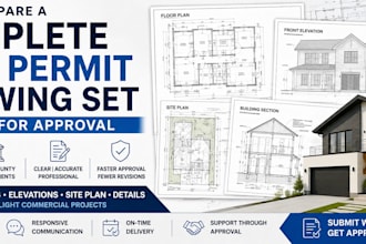 city permit drawing architect for renovation, home addition remodeling blueprint