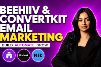 setup beehiiv and convertkit newsletter, automation, landing page